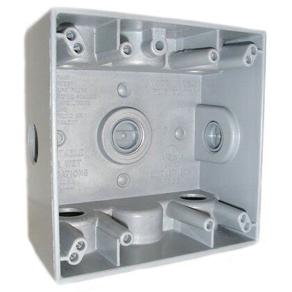 Mulberry Metal 30236 :: Weatherproof Outlet Box, 2 Gang, (3) 3/4 